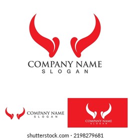 Devil horn vector icon logo design illustration template