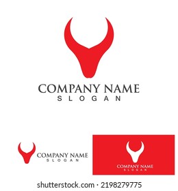 Devil horn vector icon logo design illustration template