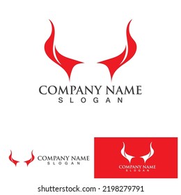 Devil horn vector icon logo design illustration template