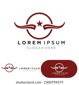 Devil horn vector icon logo design illustration template