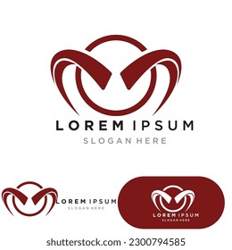 Devil horn vector icon logo design illustration template