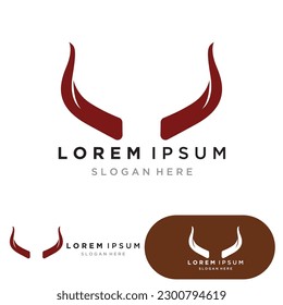 Devil horn vector icon logo design illustration template