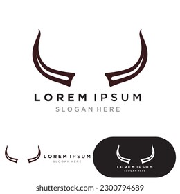 Devil horn vector icon logo design illustration template