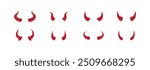 Devil horn Vector icon red Template design. Demon satan horns symbol. Vector illustration