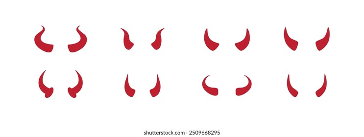 Devil horn Vector icon red Template design. Demon satan horns symbol. Vector illustration