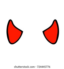 Devil horn vector illustration. Doodle style. Design icon, print, logo, poster, symbol, decor, textile, paper.