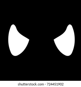 Devil horn vector illustration. Picture for halloween party. Doodle style. Design icon, print, logo, poster, symbol, decor, textile, paper.