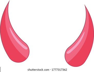 Devil horns cartoon vector art and illustration