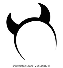 Devil Horns with Curved Shape Icon for Halloween and Fantasy