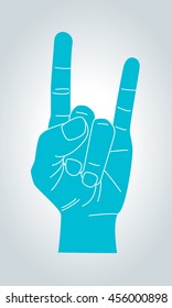 Devil horns gesture. Metal Hand silhouette. Rock n roll sign. Vector illustration.