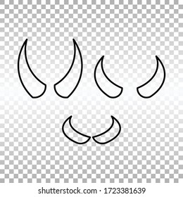 Devil Horns. Halloween Evil Horns Sign, Icon. Isolated On White Background