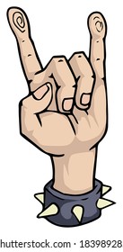 Devil horns, hand doing rebel sign, vector illustration