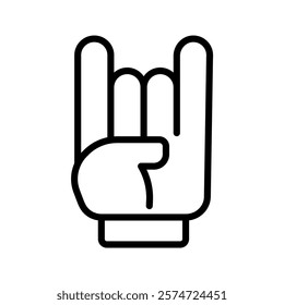 Devil Horns Hand line icon , vector, pixel perfect, illustrator file