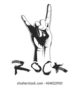 Devil Horns. Hand in rock.