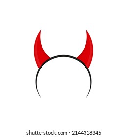 Devil horns head gear icon. Vector illustration. Isolated.