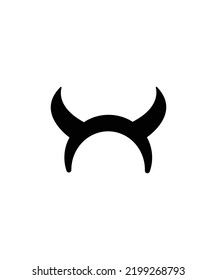 devil horns headband, devilish scary monster  vector illustration  isolated on white background