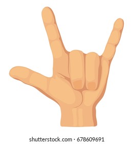Devil horns icon. Cartoon illustration of devil horns vector icon for web