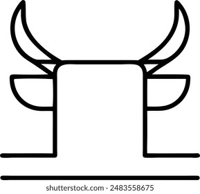 devil horns icon. coffin icon. Editable Stroke.