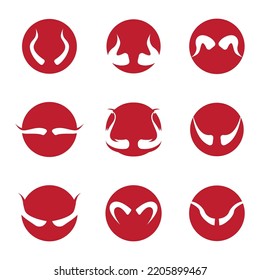 devil horns icon vector illustration template design