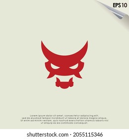 Devil With Horns Logo Design Vector Template