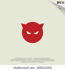 Devil With Horns Logo Design Vector Template