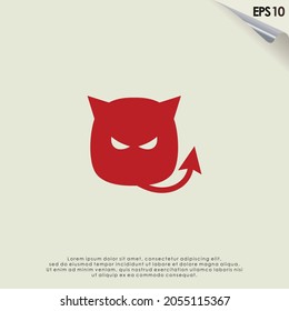 Devil With Horns Logo Design Vector Template