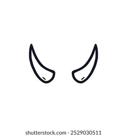 Devil horns logo icon sign Doodle design