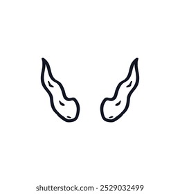 Devil horns logo icon sign Doodle abstract design