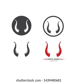 devil horns logo icon vector illustration design template