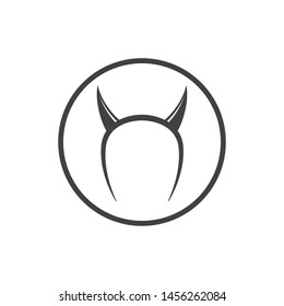 devil horns logo icon vector illustration design template