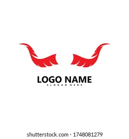 Devil Horns Logo Vector Illustration Design, Simple Design Template