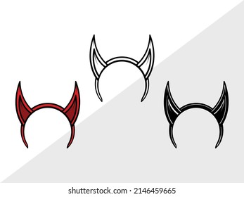 Devil Horns Printable Vector Illustration