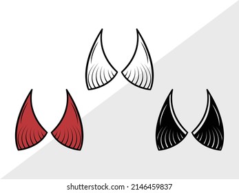 Devil Horns Printable Vector Illustration