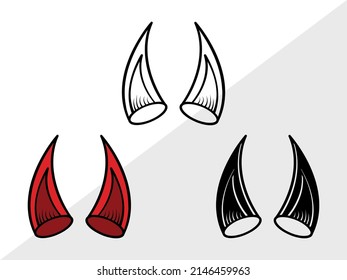 Devil Horns Printable Vector Illustration