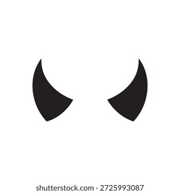 Devil horns silhouette vector flat illustration