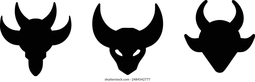 devil horns silhouette. Vector illustration for graphic design, logos, websites, and social media.