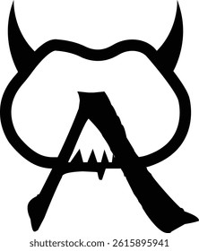 Devil Horns Symbol Design. Monster A Logo