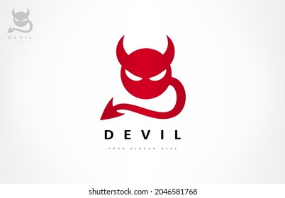 Devil with horns and tail design 