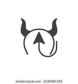 Devil Horns and Tail vector icon. filled flat sign for mobile concept and web design. Devil Horns glyph icon. Symbol, logo illustration. Vector graphics