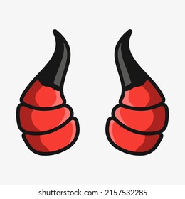 Devil horns vector cartoon illustration isolated on background.