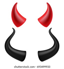 Devil Horns Vector. Demon Or Satan Horns Symbol, Sign, Icon. Isolated 