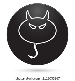 devil icon, black circle button, vector illustration.