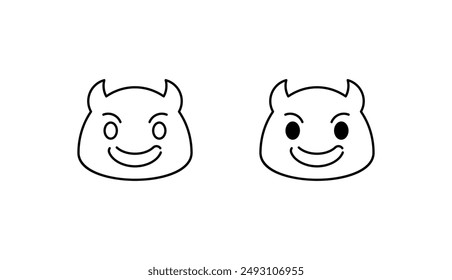 Devil icon design with white background stock illustration