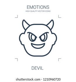 devil icon. high quality line devil icon on white background. from emotions collection flat trendy vector devil symbol. use for web and mobile