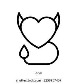 devil icon. Line Art Style Design Isolated On White Background