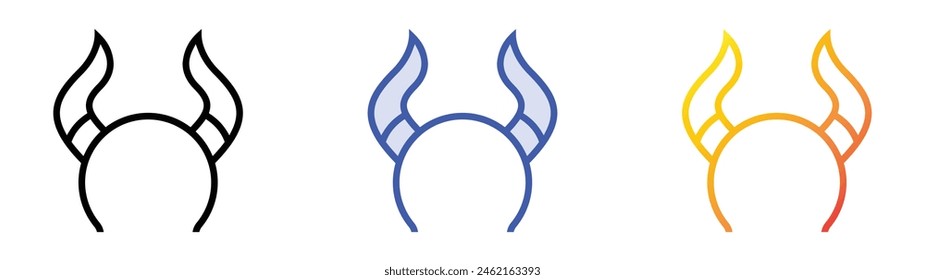 devil icon. Linear, Blue Fill and Gradient Style Design Isolated On White Background