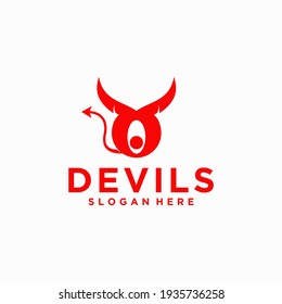 devil icon logo illustration vector