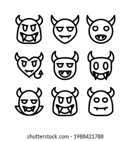 icono del diablo o logotipo símbolo de signo aislado ilustración vectorial - Colección de iconos vectoriales de estilo negro de alta calidad
