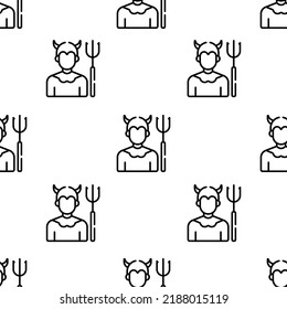 devil icon pattern. Seamless devil pattern on white background.