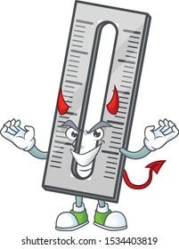 Devil icon ruler cartoon character with mascot